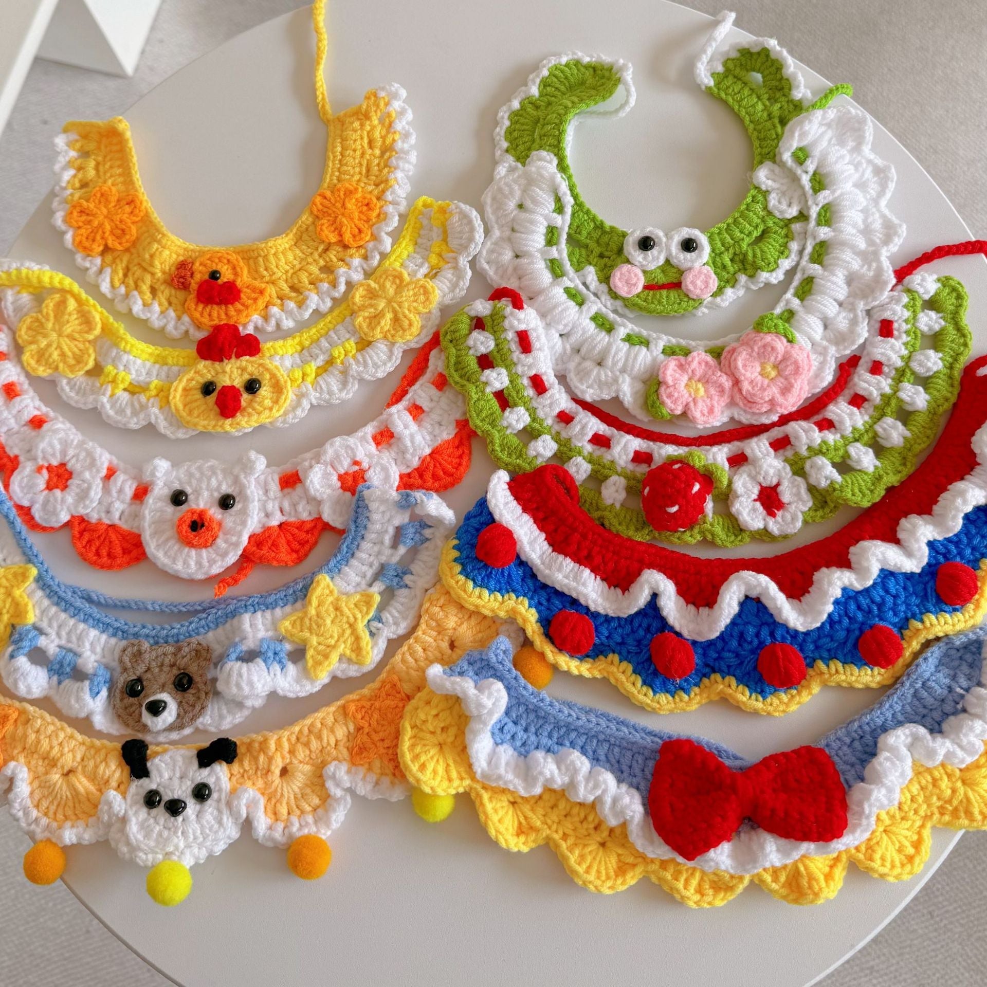 Embroidered Patch Button Knitted Coaster Bag Bracelet Keychain Pet Collar Hair Tie -- Open in Live